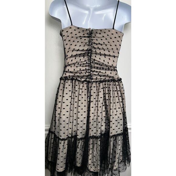 Jessica McClintock Girls Formal Dress 16 Black Lace Swiss Dot Sleeveless Party - Picture 4 of 10